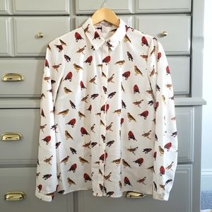 Forever 21 cream bird blouse 🕊️